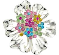 Sparkling Flower Crystal Pin
